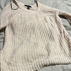 Forever 21 Light Cream Crewneck Knit Sweater